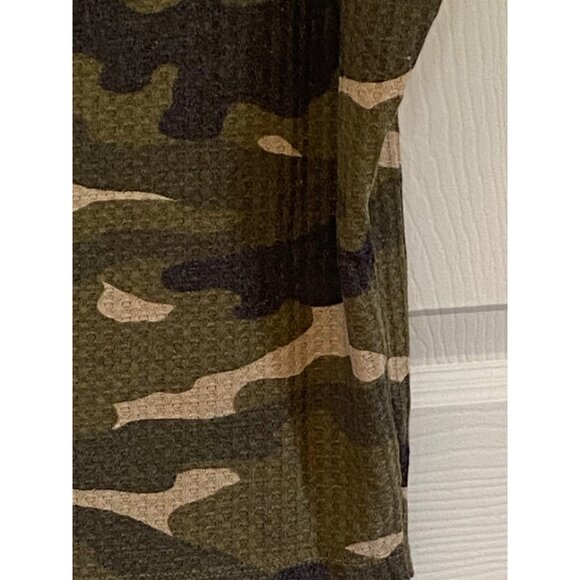 Express Camouflage Print Waffle Knit Dolman Sleeve Top For Women - Picture 13 of 16